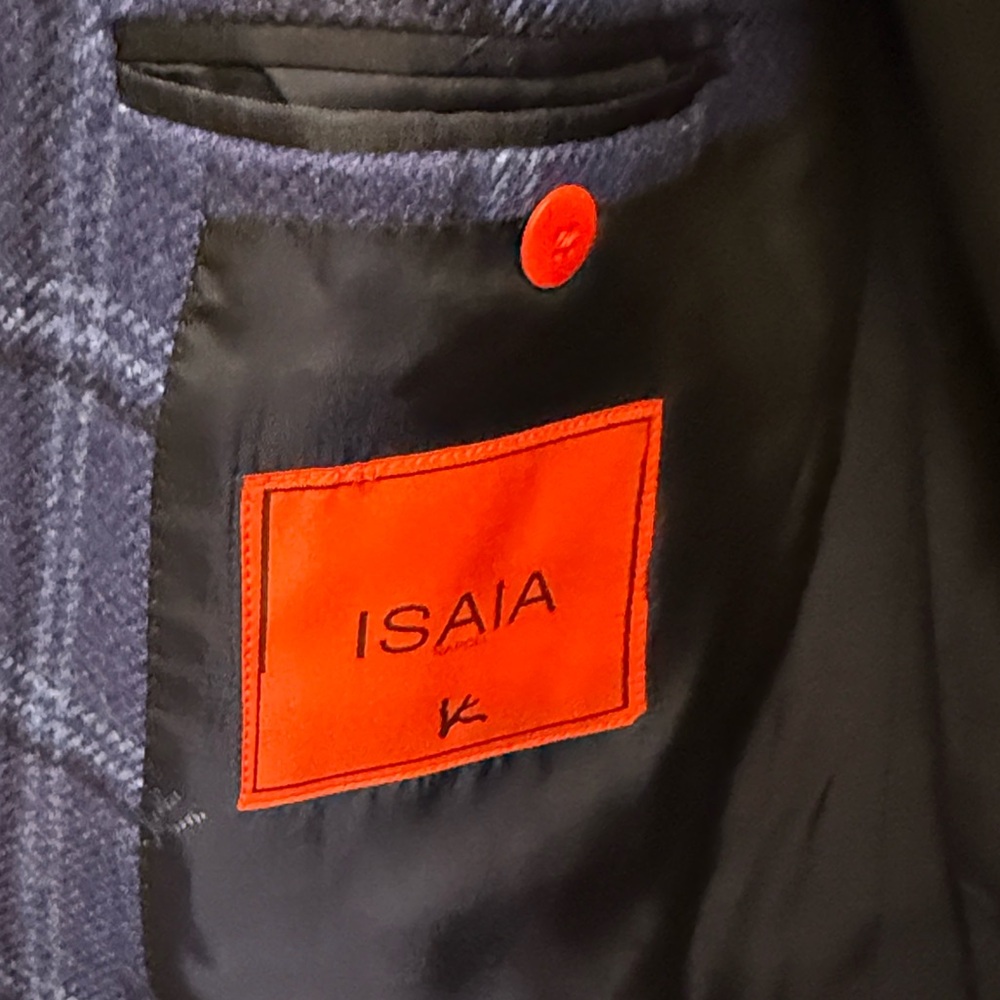 Isaia Royal Blue Checkered Blazer - Picture 4 of 9